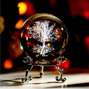 Bundle of home decor including a lamp and glass balls.